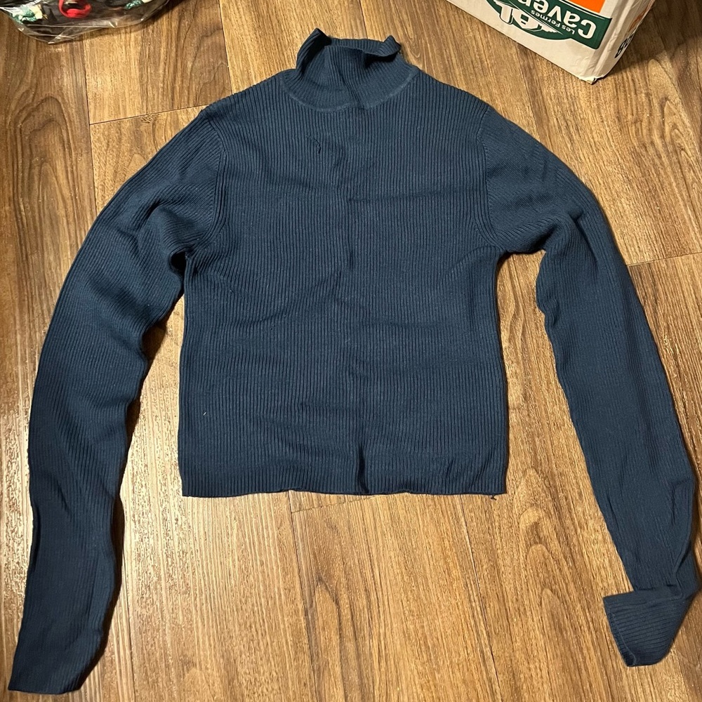 Blue turtleneck